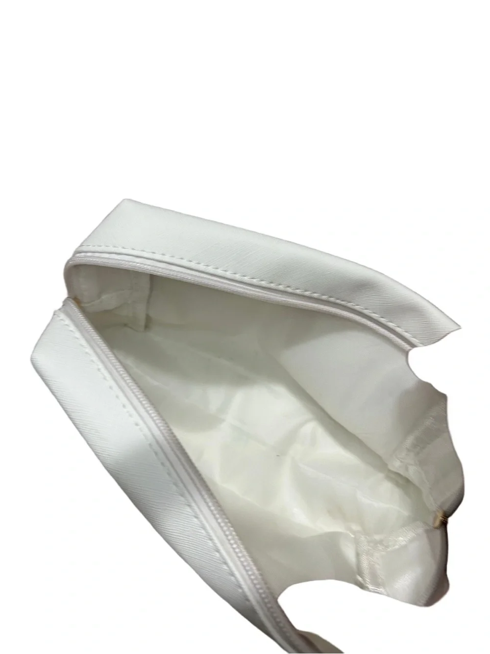 White Hair Travel Pouch with Pink Lettering